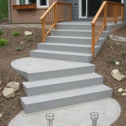 Concrete step construction process toledo,Residential concrete steps,Commercial concrete step construction