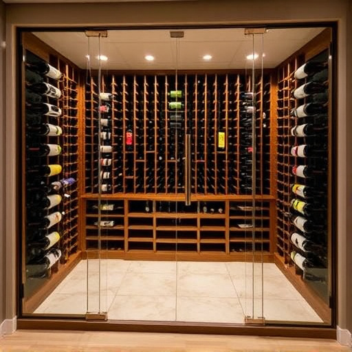 frameless glass wine enclosures lake Orion Michigan,custom wine storage solutions,frameless glass wine racks