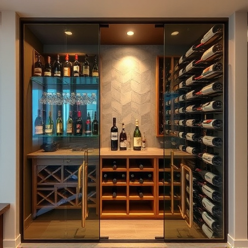 frameless glass wine enclosures lake Orion Michigan,custom wine storage solutions,frameless glass wine racks