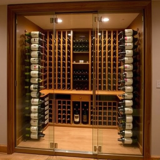 frameless glass wine enclosures lake Orion Michigan,custom wine storage solutions,frameless glass wine racks