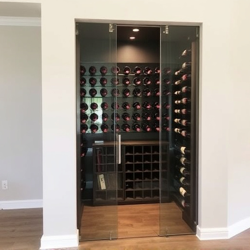 frameless glass wine enclosures lake Orion Michigan,custom wine storage solutions,frameless glass wine racks