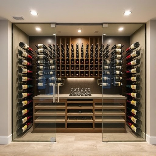 frameless glass wine enclosures lake Orion Michigan,custom wine storage solutions,frameless glass wine racks