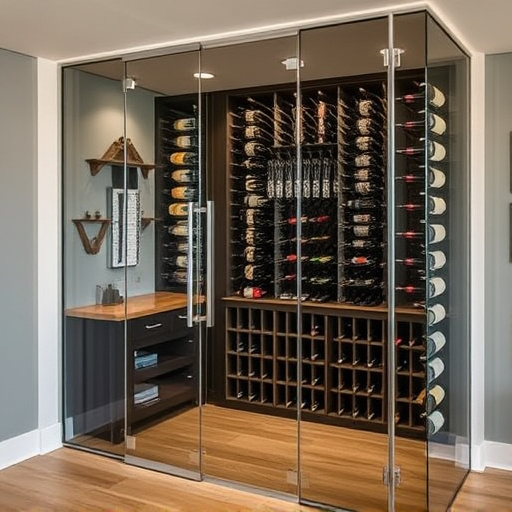 frameless glass wine enclosures lake Orion Michigan,custom wine storage solutions,frameless glass wine racks