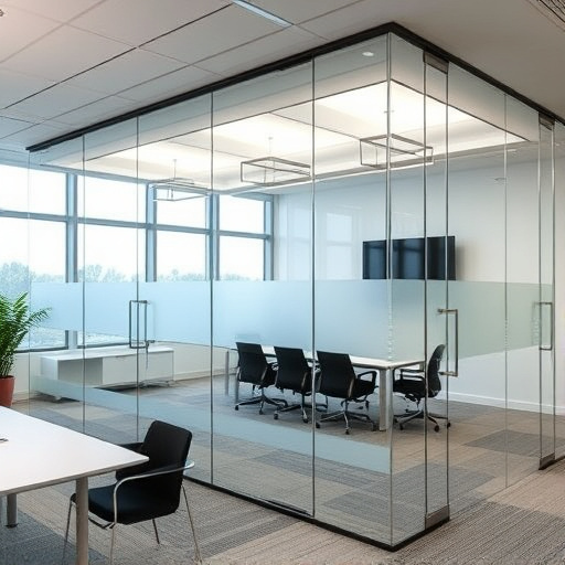 frameless office glass walls lake Orion Michigan,frameless glass partitions,modern office design with glass walls
