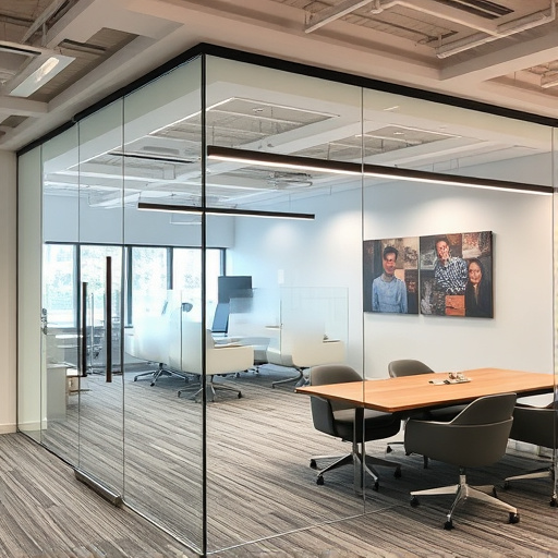 frameless office glass walls lake Orion Michigan,frameless glass partitions,modern office design with glass walls