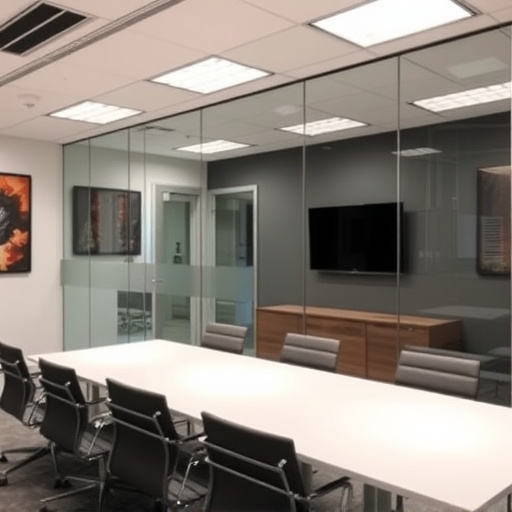 frameless office glass walls lake Orion Michigan,frameless glass partitions,modern office design with glass walls