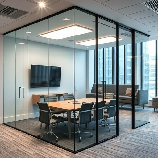 frameless office glass walls lake Orion Michigan,frameless glass partitions,modern office design with glass walls