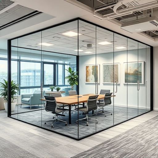 frameless office glass walls lake Orion Michigan,frameless glass partitions,modern office design with glass walls