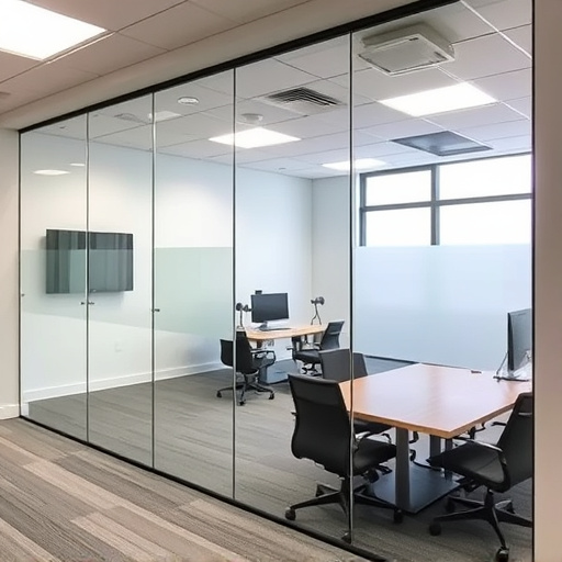 frameless office glass walls lake Orion Michigan,frameless glass partitions,modern office design with glass walls