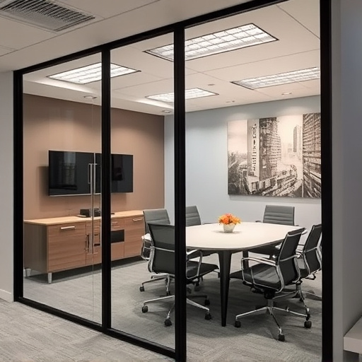 frameless office glass walls lake Orion Michigan,frameless glass partitions,modern office design with glass walls
