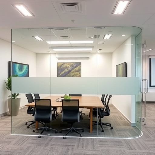 frameless office glass walls lake Orion Michigan,frameless glass partitions,modern office design with glass walls