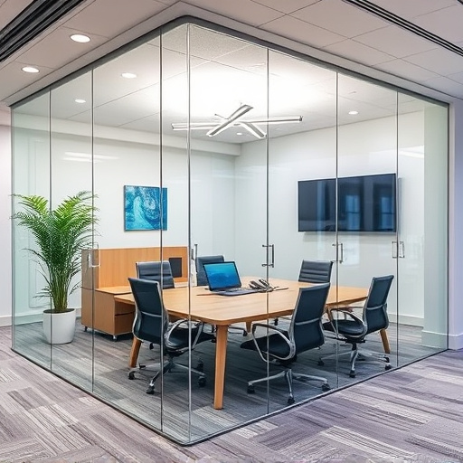 frameless office glass walls lake Orion Michigan,frameless glass partitions,modern office design with glass walls