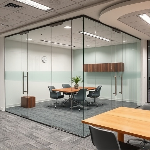 frameless office glass walls lake Orion Michigan,frameless glass partitions,modern office design with glass walls