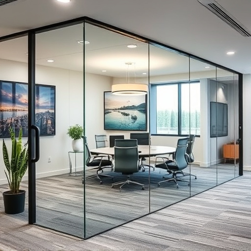 frameless office glass walls lake Orion Michigan,frameless glass partitions,modern office design with glass walls