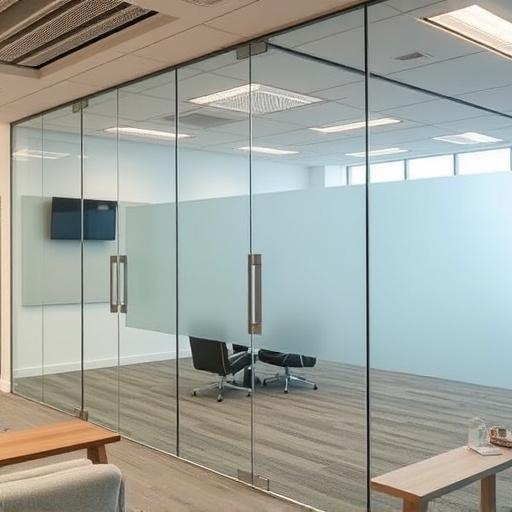 frameless office glass walls lake Orion Michigan,frameless glass partitions,modern office design with glass walls