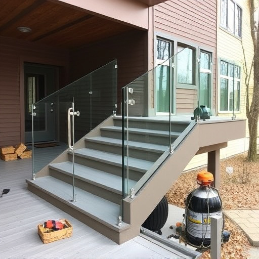 modern glass railings installation lake Orion Michigan,modern glass railings installation guide,tools needed for glass railing installation