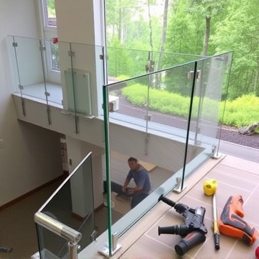 modern glass railings installation lake Orion Michigan,modern glass railings installation guide,tools needed for glass railing installation